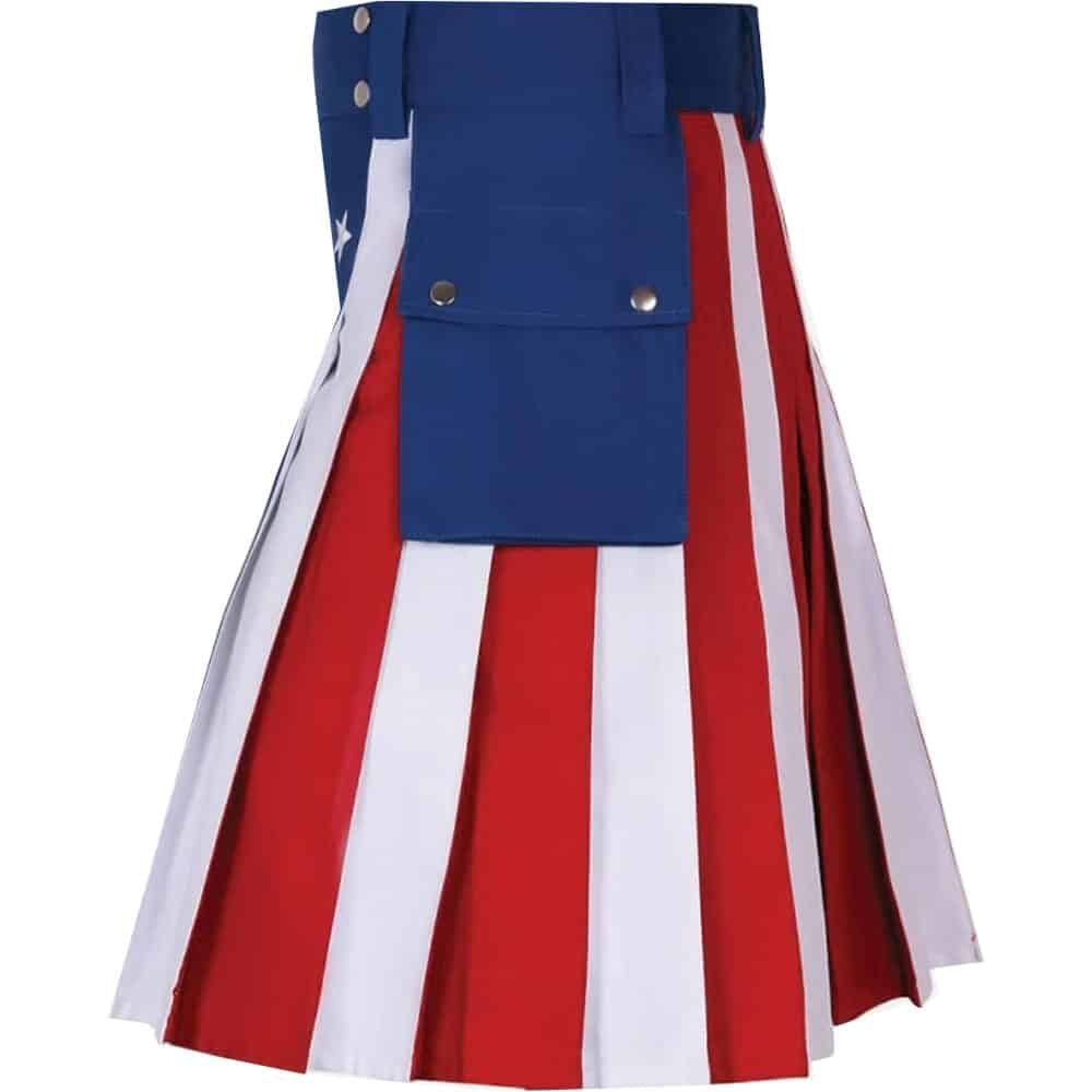 American Flag Hybrid Utility Kilt For Patriotic Men