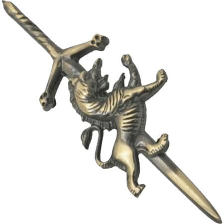 Anitque Highland Scottish Rampant Lion Kilt Pin