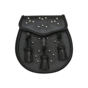 Black Leather Celtic Embossed