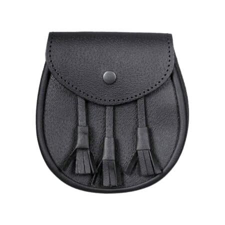 Black Leather Day Sporran - Scottish Made