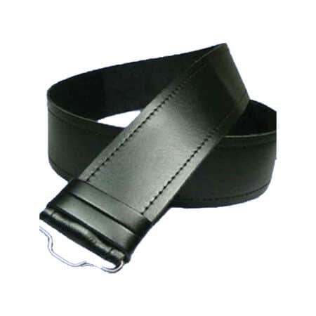 Black Plain Kilt Leather Belt