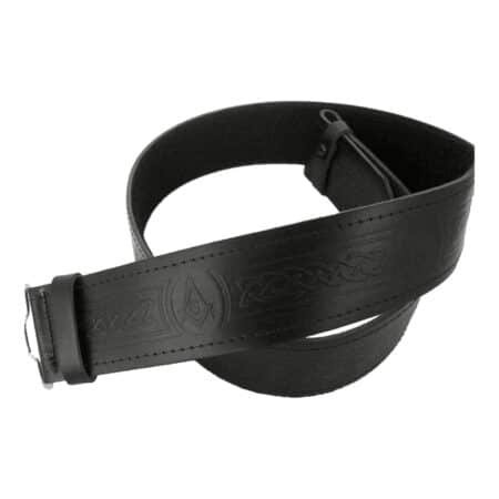Celtic Buckle Embossed Leather Scottish Highland Traditional Kilt Belt