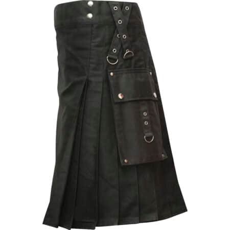 Gothic Fashion Black Utility kilt