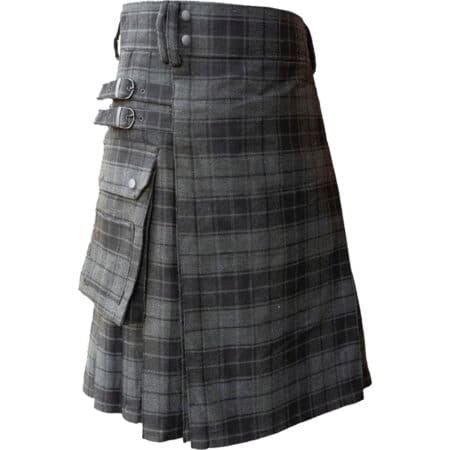 Grey Utility Tartan Kilt