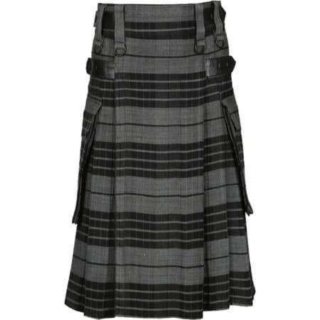 Grey Watch Tartan Utility Kilt with Cargo Pockets