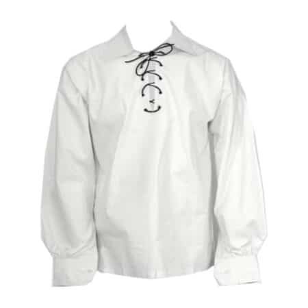 Mens Scottish White Ghillie Shirt