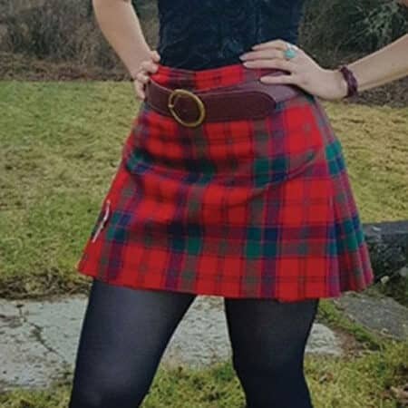 Red Robertson Modern Tartan Kilt For Women