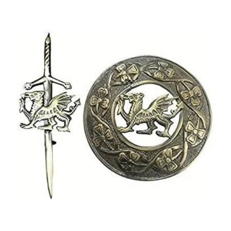 Scottish Lion Brooch with matching Kilt Pin