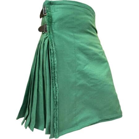 Green Ancient Plain Coloured Tartan Kilt