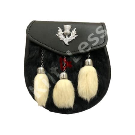 Black White Rabbit Thistle Sporran