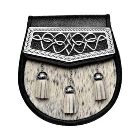 Semi Dress Natural Calfskin Celtic Interweave Plate Sporran