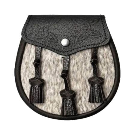 Semi Dress Natural Calfskin Dark Brown Celtic Embossed Sporran