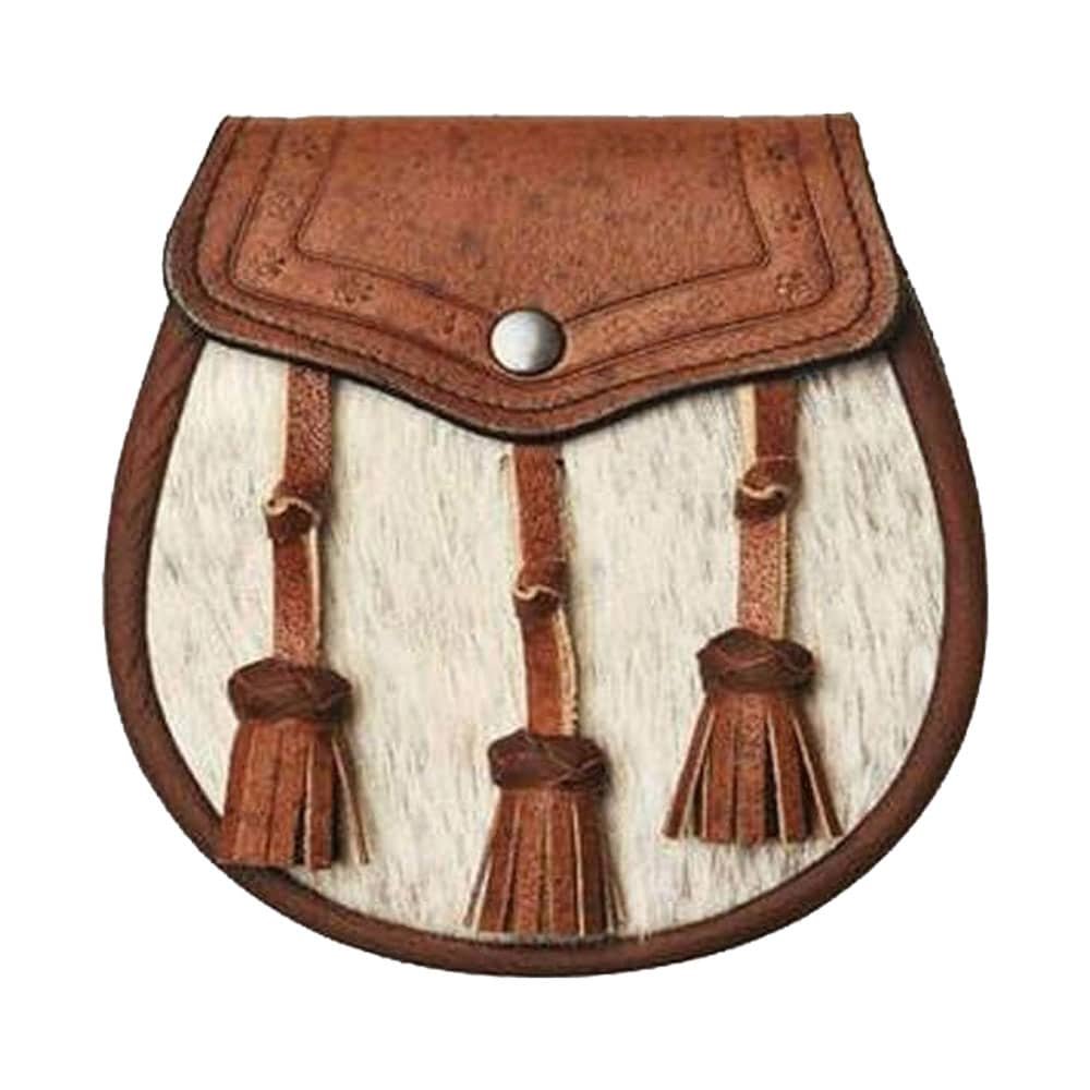 Semi Dress Natural Calfskin Khaki Classic Embossed Sporran