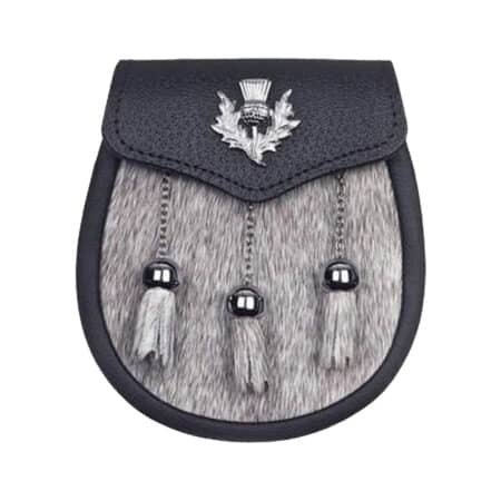 Semi Dress Natural Calfskin Sporran Thistle Badge