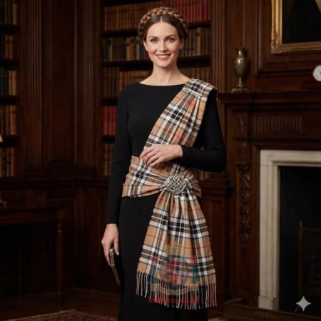 Thompson Camel Tartan Woman Sash